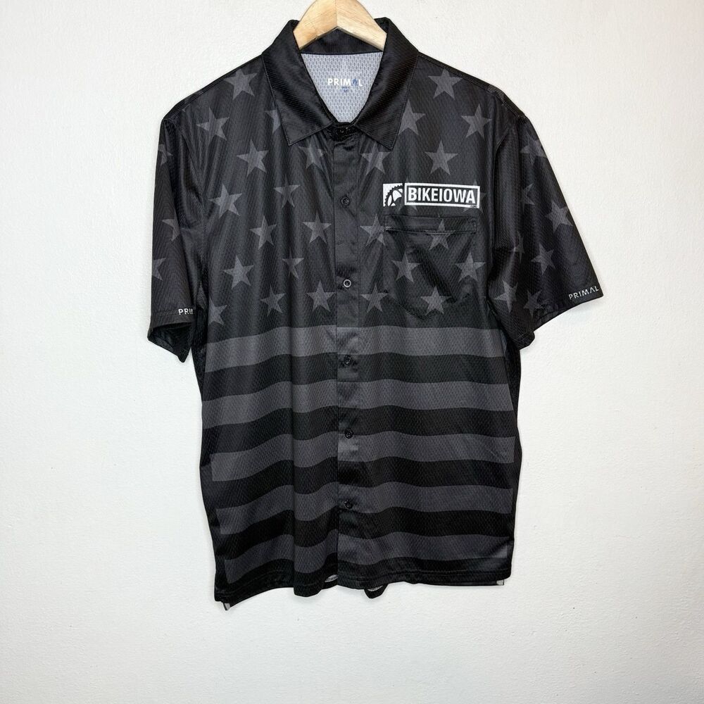 Primal Wear Gray Black Plaid‎ Short Sleeve Cycling Jersey BIKEIOWA Men’s Medium